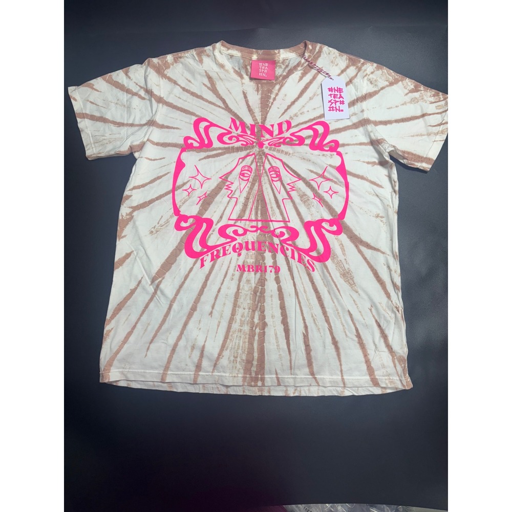 One Teaspoon NEW Tie Dye Graphic Mo Black T-Shirtā Mind Frequencies Size XS